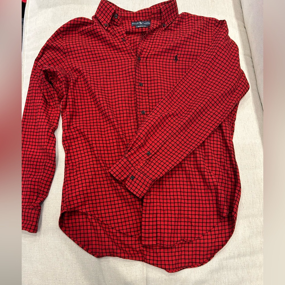 Button down long sleeve men’s Polo shirt
